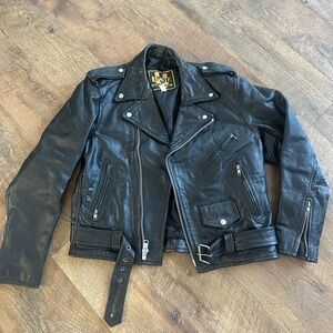 Vintage leather Unik motorcycle jacket coat